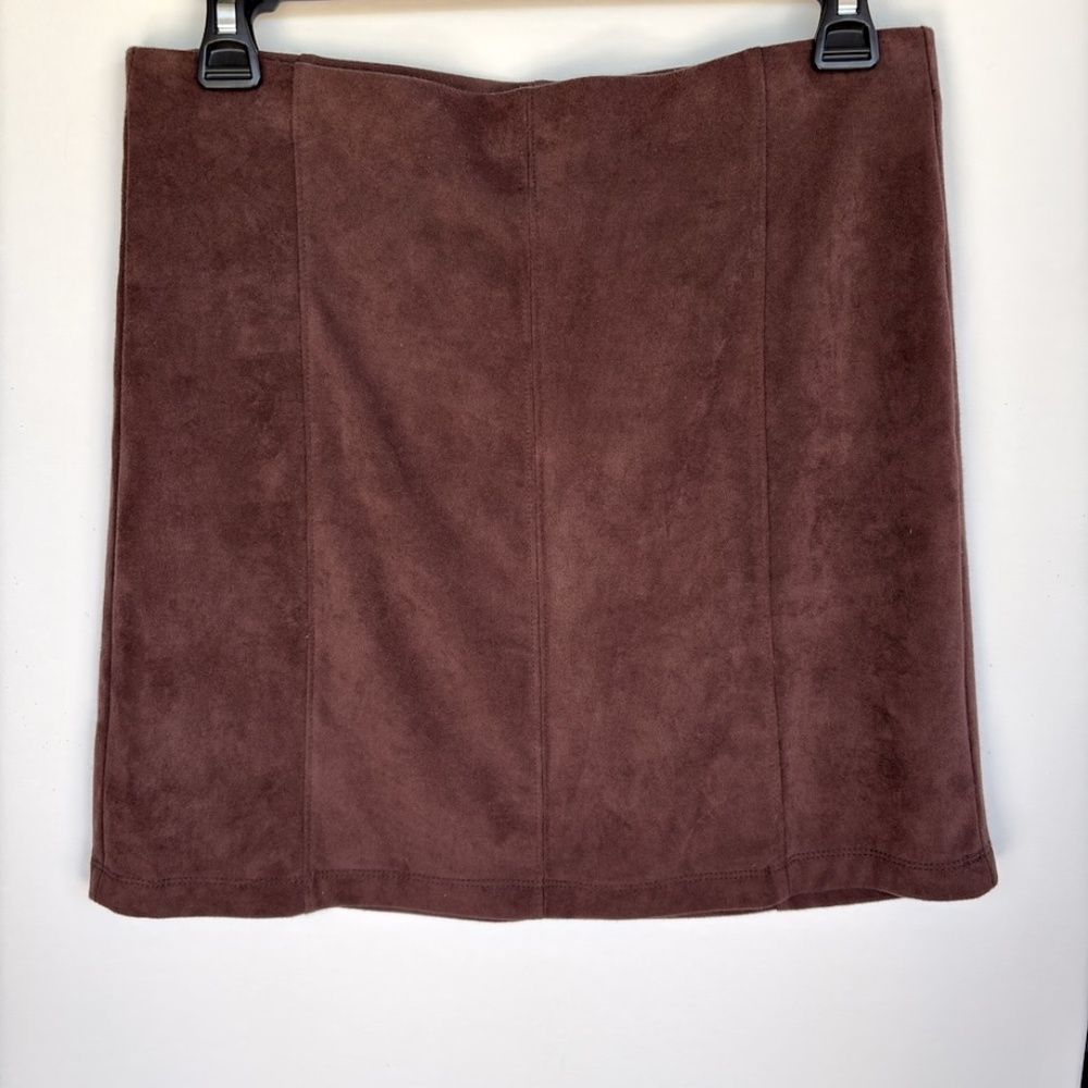 Hippy Rose Faux Suede Mini Skirt
